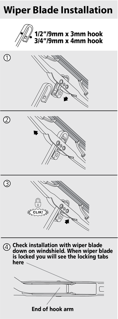 Michelin Cyclone Wiper Blades Size Chart