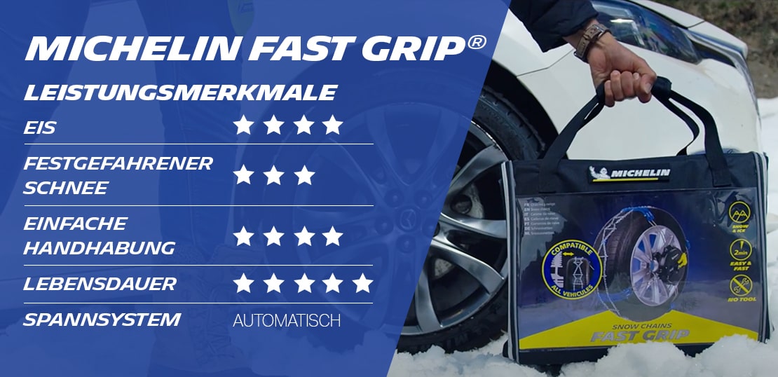Chaînes neige frontale Fast Grip 130 Michelin (255/45R19)
